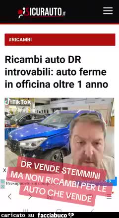 Ricambi auto DR introvabili
